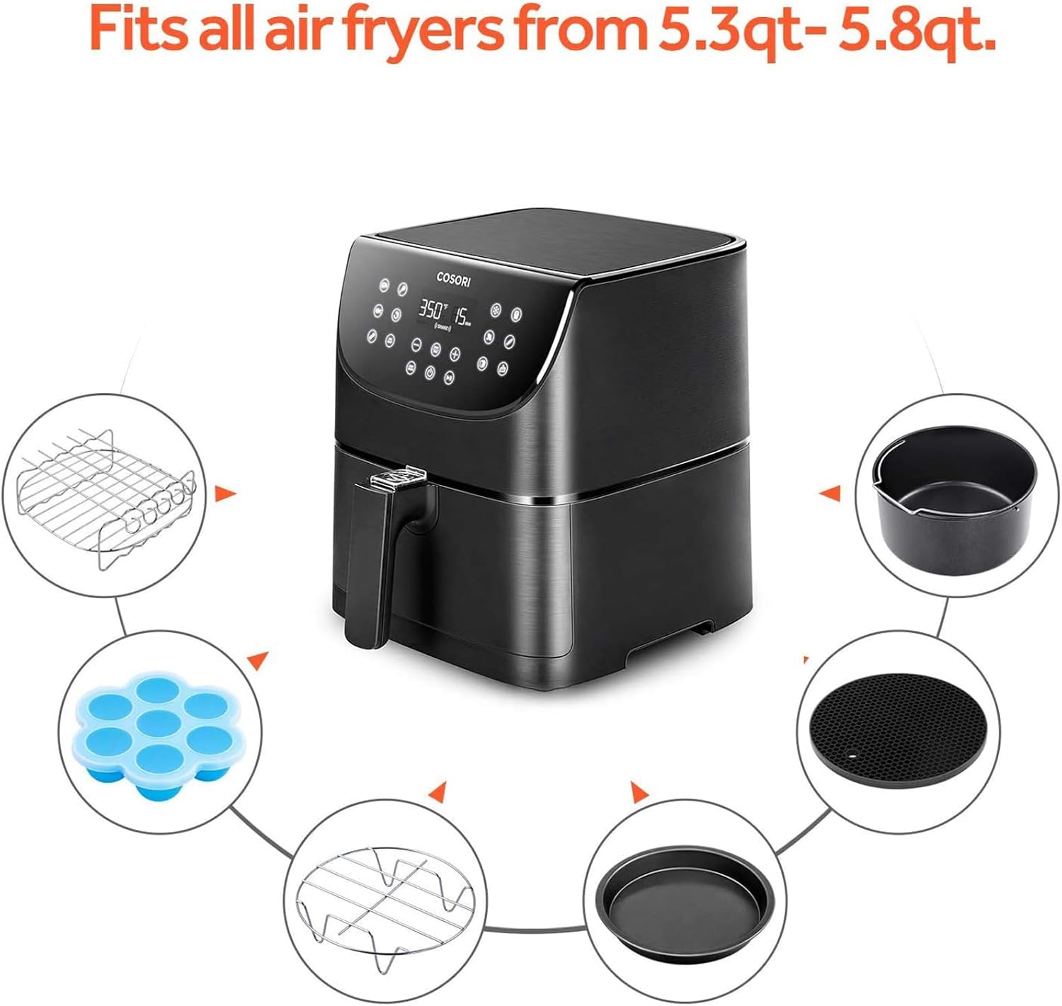 3.5L Air Fryer Accessories (6-Piece Set)