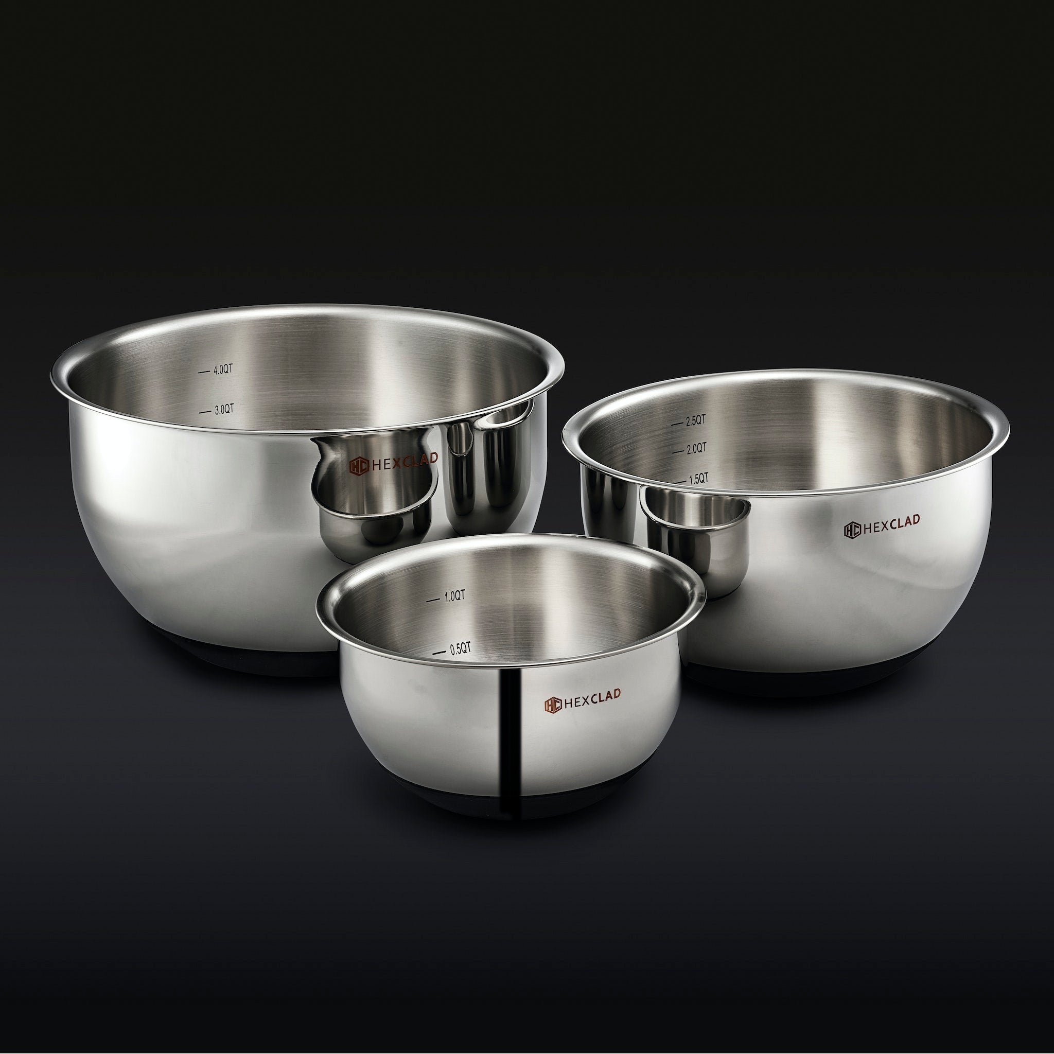 Hexclad Vacuum Seal Stainless Steel Mixing and Storage Bowls